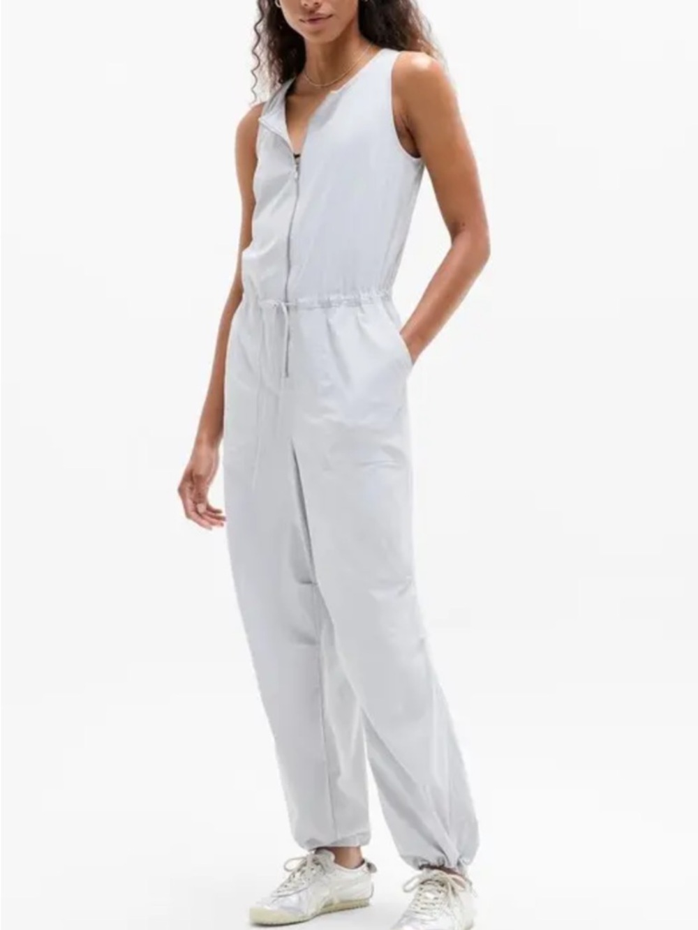 NWT Athleta Flex Jumpsuit in Light Gray | Size Medium